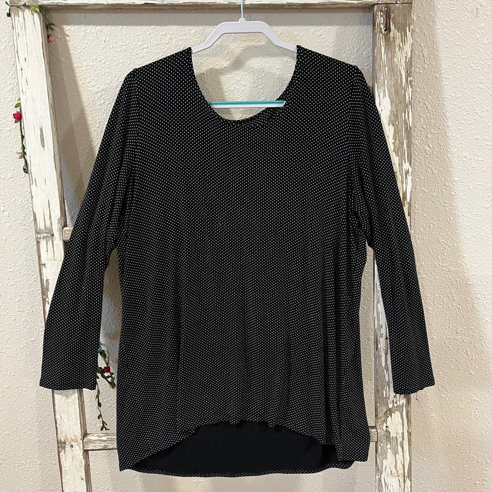 J. Jill Black and White Long Sleeve Top